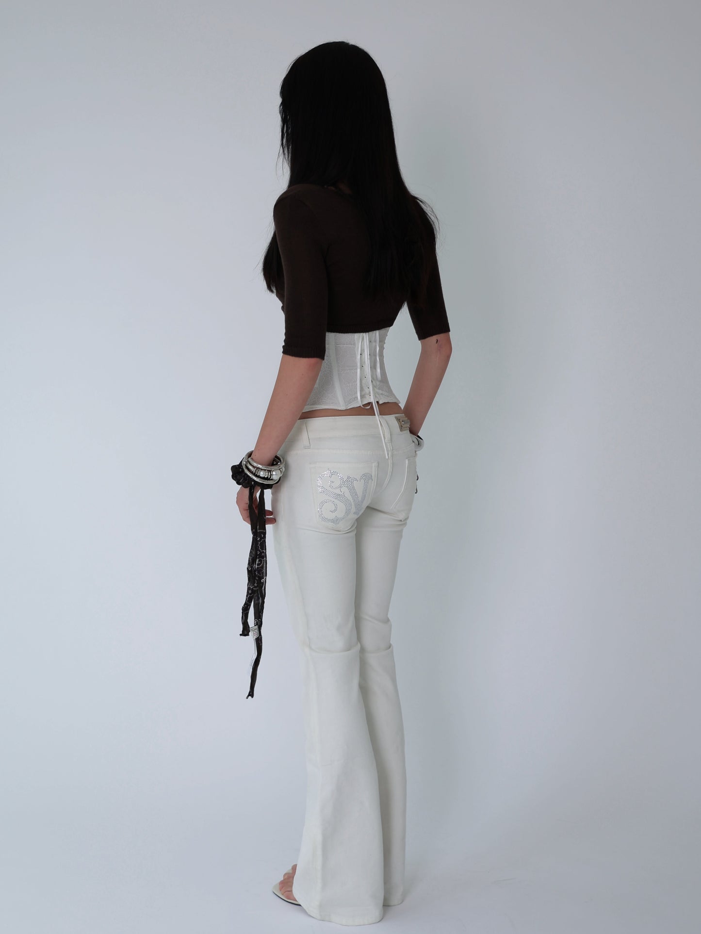 SIV Low Rise White Slim-fit Jeans